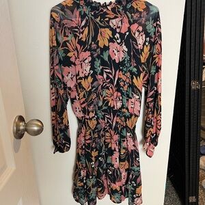 Vici Black and Pink Floral Dress
